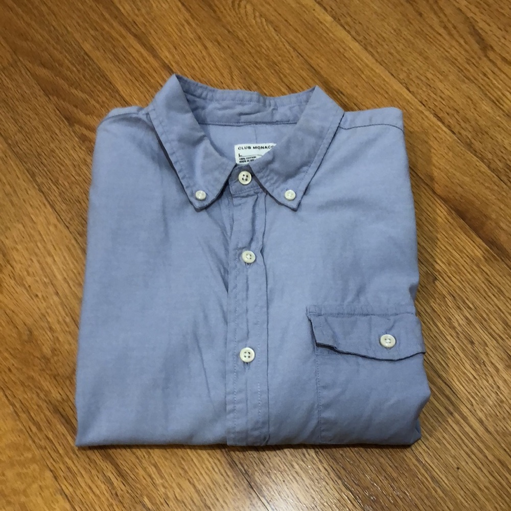 Club Monaco Slim Botton down Long Sleeve Shirt Size L
